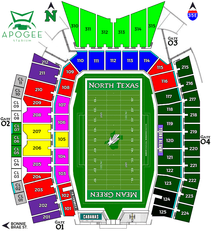 Apogee Stadium Seating Chart